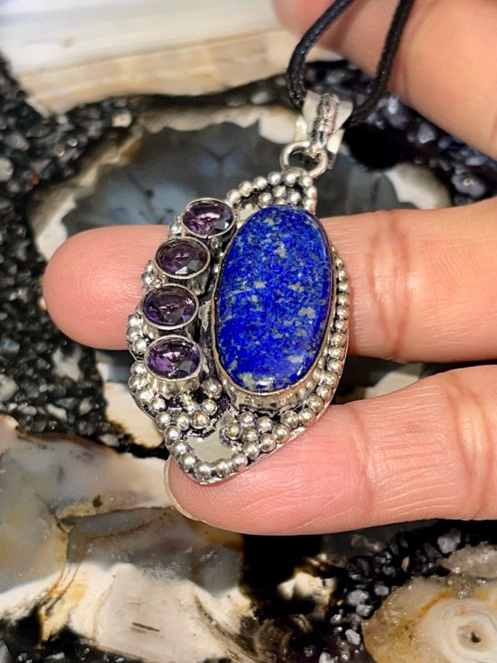 Lapiz Lazuli “The Protection Stone” Pendant 2 1/4” - Picture 10 of 14